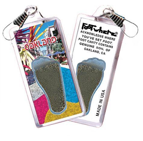 Oakland FootWhere® Souvenir Zipper-Pull. Made in USA-FootWhere® Souvenirs