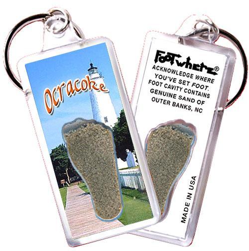 Outer Banks, NC FootWhere® Souvenir Keychain. Made in USA-FootWhere® Souvenirs