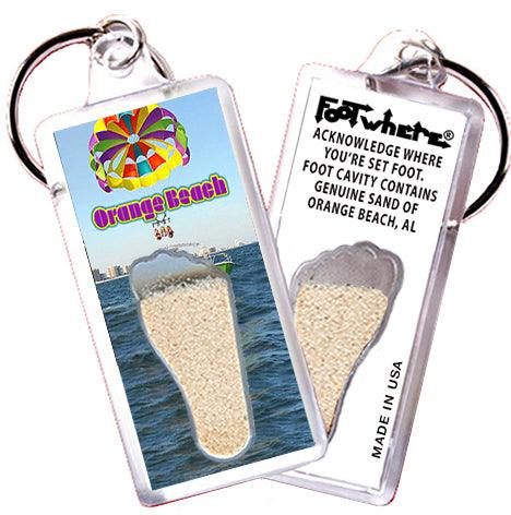 Orange Beach FootWhere® Souvenir Keychain. Made in USA - FootWhere® Souvenir Shop