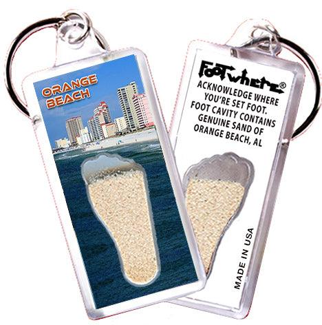 Orange Beach FootWhere® Souvenir Keychain. Made in USA - FootWhere® Souvenir Shop