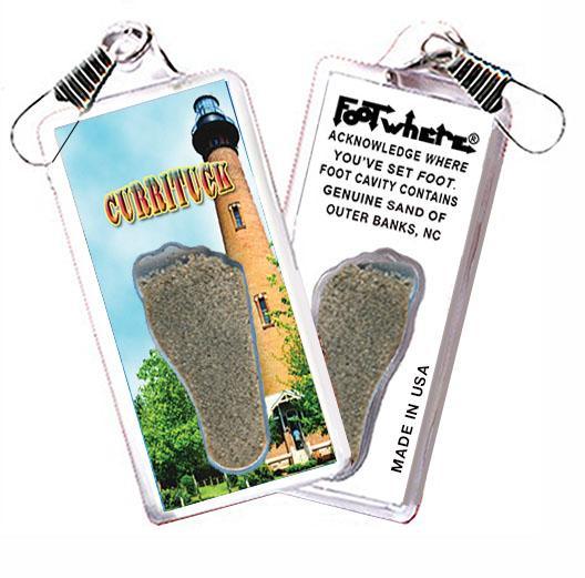 Outer Banks, NC FootWhere® Souvenir Zipper-Pull. Made in USA-FootWhere® Souvenirs