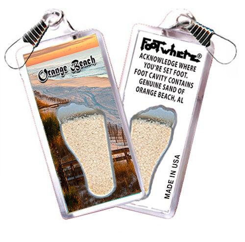 Orange Beach FootWhere® Souvenir Zipper-Pull. Made in USA - FootWhere® Souvenir Shop