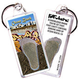 Ocean Beach FootWhere® Souvenir Keychains. 6 Piece Set. Made in USA-FootWhere® Souvenirs