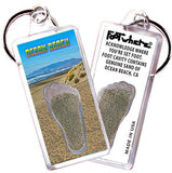 Ocean Beach FootWhere® Souvenir Keychains. 6 Piece Set. Made in USA-FootWhere® Souvenirs