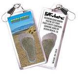 Ocean Beach FootWhere® Souvenir Zipper-Pulls. 6 Piece Set. Made in USA-FootWhere® Souvenirs