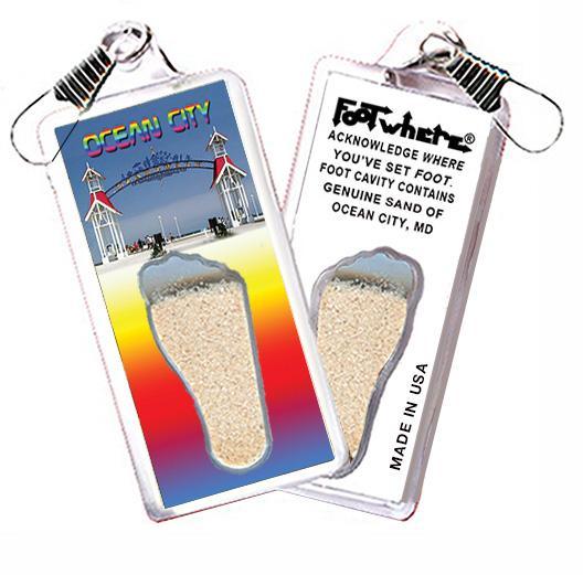 Ocean City FootWhere® Souvenir Zipper-Pull. Made in USA-FootWhere® Souvenirs
