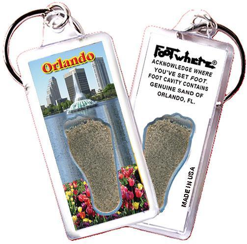Orlando FootWhere® Souvenir Keychain. Made in USA-FootWhere® Souvenirs