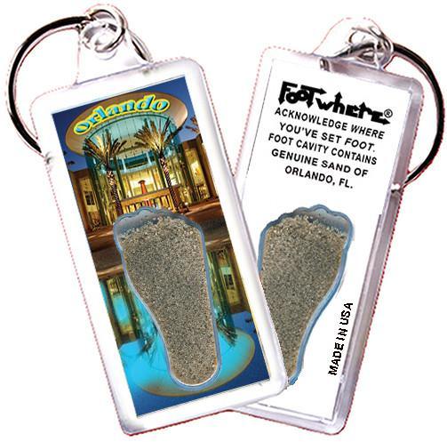 Orlando FootWhere® Souvenir Keychain. Made in USA-FootWhere® Souvenirs