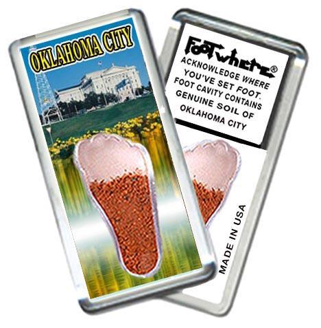 Oklahoma City FootWhere® Souvenir Fridge Magnet. Made in USA-FootWhere® Souvenirs
