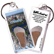 Omaha FootWhere® Souvenir Keychain. Made in USA-FootWhere® Souvenirs