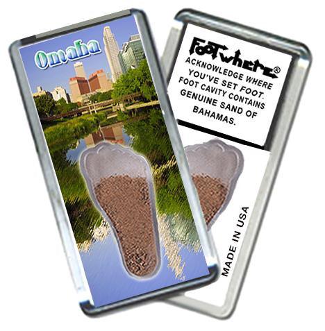 Omaha FootWhere® Souvenir Magnet. Made in USA-FootWhere® Souvenirs