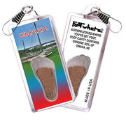 Omaha FootWhere® Souvenir Zipper-Pull. Made in USA-FootWhere® Souvenirs