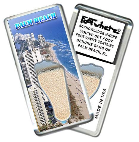 Palm Beach, FL FootWhere® Souvenir Fridge Magnet. Made in USA-FootWhere® Souvenirs
