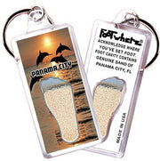 Panama City, FL FootWhere® Souvenir Key Chain. Made in USA-FootWhere® Souvenirs
