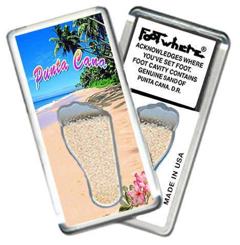 Punta Cana FootWhere® Souvenir Fridge Magnets. 6 Piece Set. Made in USA - FootWhere® Souvenir Shop
