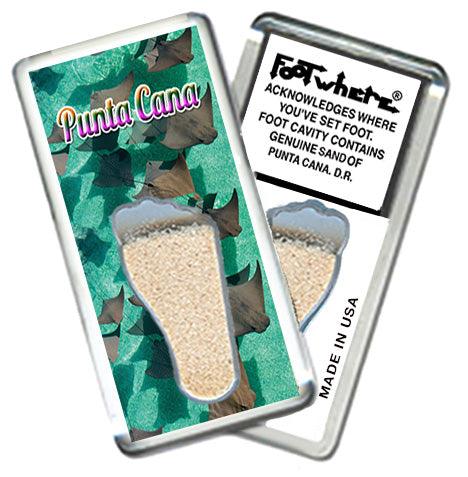 Punta Cana FootWhere® Souvenir Fridge Magnets. 6 Piece Set. Made in USA - FootWhere® Souvenir Shop