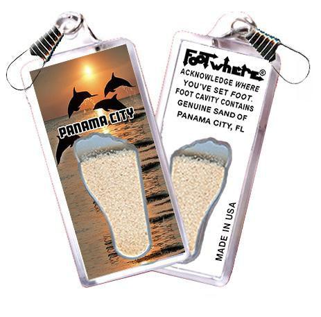 Panama City FootWhere® Souvenir Zipper-Pull. Made in USA-FootWhere® Souvenirs