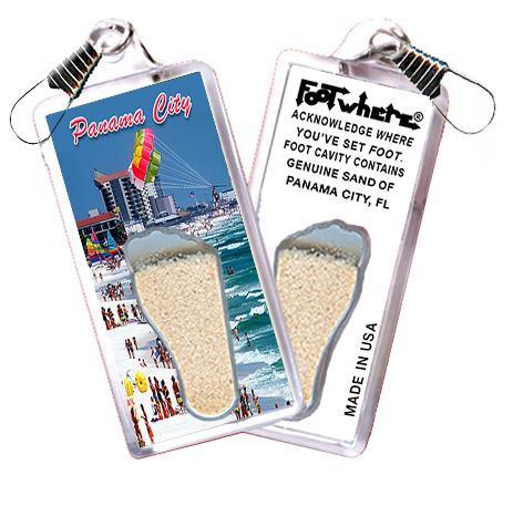 Panama City FootWhere® Souvenir Zipper-Pull. Made in USA-FootWhere® Souvenirs