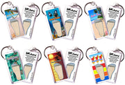 Punta Cana FootWhere® Souvenir Keychains. 6 Piece Set. Made in USA - FootWhere® Souvenir Shop