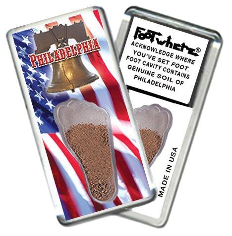 Philadelphia FootWhere® Souvenir Fridge Magnet. Made in USA-FootWhere® Souvenirs