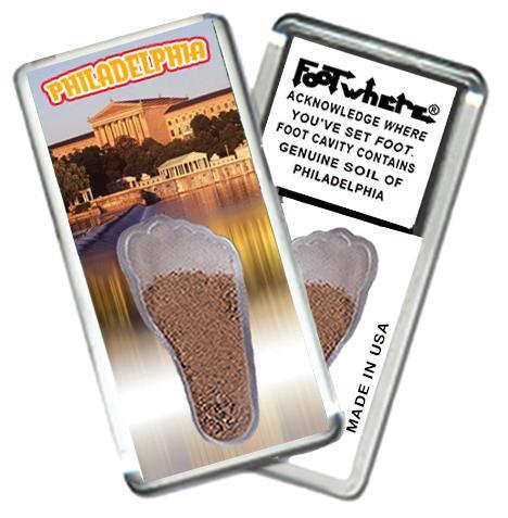 Philadelphia FootWhere® Souvenir Fridge Magnet. Made in USA-FootWhere® Souvenirs