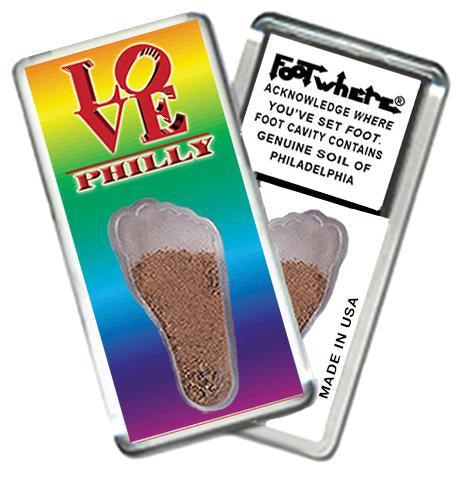 Philadelphia FootWhere® Souvenir Fridge Magnet. Made in USA-FootWhere® Souvenirs
