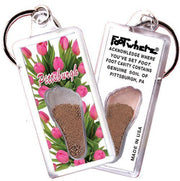 Pittsburgh FootWhere® Souvenir Keychain. Made in USA-FootWhere® Souvenirs