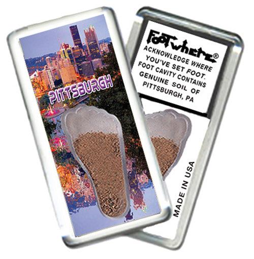 Pittsburgh FootWhere® Souvenir Fridge Magnets. 6 Piece Set. Made in USA - FootWhere® Souvenir Shop
