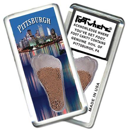 Pittsburgh FootWhere® Souvenir Fridge Magnet. Made in USA-FootWhere® Souvenirs