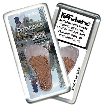 Pittsburgh FootWhere® Souvenir Fridge Magnet. Made in USA-FootWhere® Souvenirs