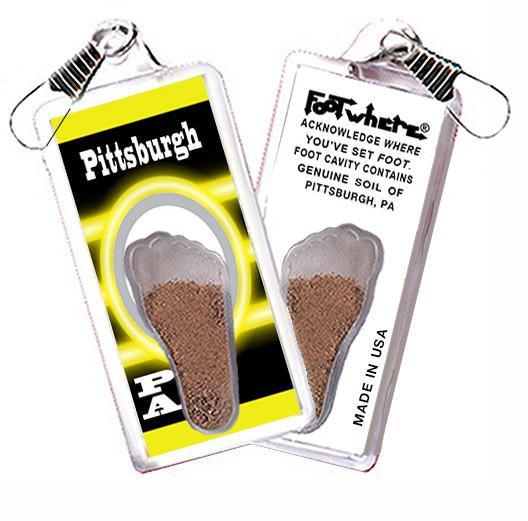 Pittsburgh FootWhere® Souvenir Zipper-Pull. Made in USA-FootWhere® Souvenirs