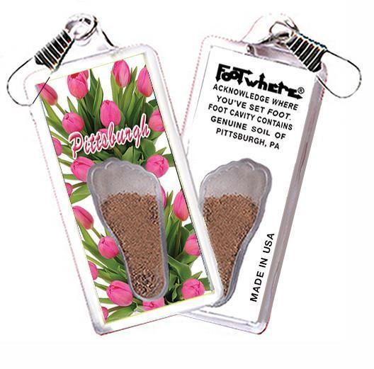 Pittsburgh FootWhere® Souvenir Zipper-Pull. Made in USA-FootWhere® Souvenirs