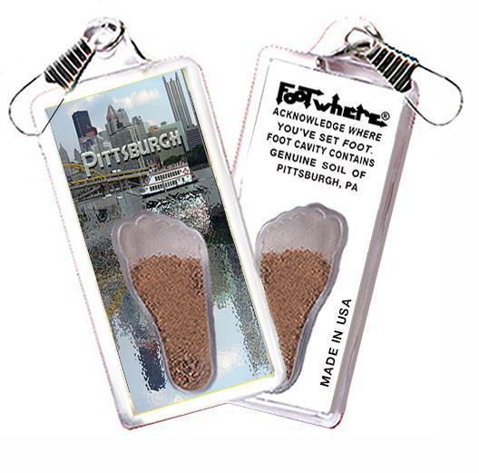 Pittsburgh FootWhere® Souvenir Zipper-Pull. Made in USA-FootWhere® Souvenirs