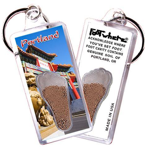 Portland, OR FootWhere® Souvenir Key Chain. Made in USA-FootWhere® Souvenirs