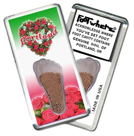 Portland, OR FootWhere® Souvenir Fridge Magnet. Made in USA-FootWhere® Souvenirs