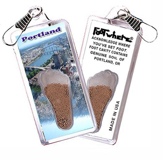 Portland, OR FootWhere® Souvenir Zipper-Pull. Made in USA-FootWhere® Souvenirs