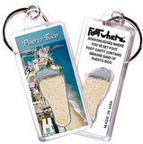 Puerto Rico FootWhere® Souvenir Keychains. 6 Piece Set. Made in USA - FootWhere® Souvenir Shop