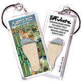 Puerto Rico FootWhere® Souvenir Keychains. 6 Piece Set. Made in USA - FootWhere® Souvenir Shop