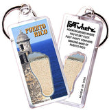 Puerto Rico FootWhere® Souvenir Keychains. 6 Piece Set. Made in USA - FootWhere® Souvenir Shop