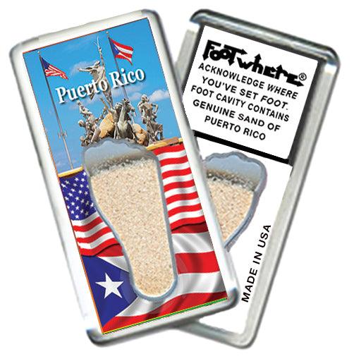 Puerto Rico FootWhere® Souvenir Fridge Magnets. 6 Piece Set. Made in USA - FootWhere® Souvenir Shop