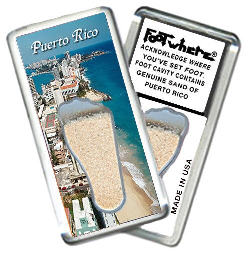 Puerto Rico FootWhere® Souvenir Fridge Magnets. 6 Piece Set. Made in USA - FootWhere® Souvenir Shop