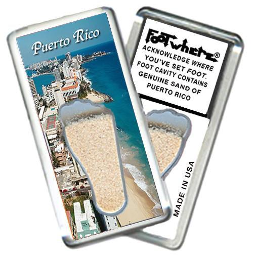 Puerto Rico FootWhere® Souvenir Magnet. Made in USA-FootWhere® Souvenirs