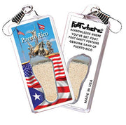 Puerto Rico FootWhere® Souvenir Zipper-Pulls. 6 Piece Set. Made in USA - FootWhere® Souvenir Shop