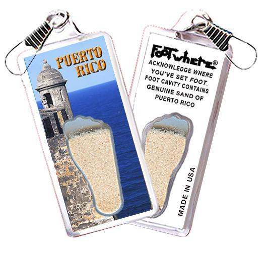 Puerto Rico FootWhere® Souvenir Zipper-Pull. Made in USA-FootWhere® Souvenirs