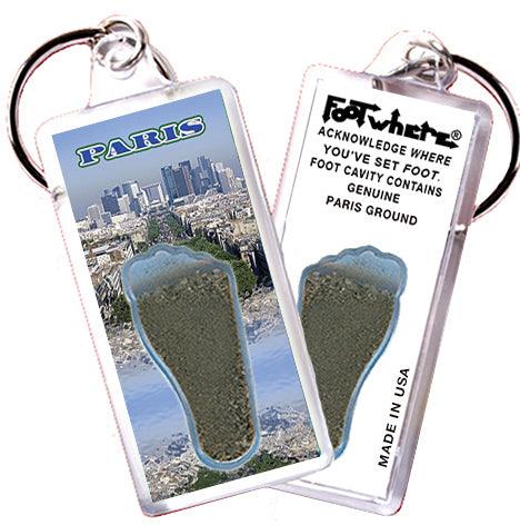 Paris FootWhere® Souvenir Keychains. 6 Piece Set. Made in USA - FootWhere® Souvenir Shop