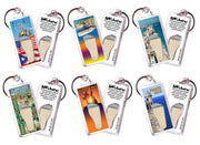 Puerto Rico FootWhere® Souvenir Keychains. 6 Piece Set. Made in USA - FootWhere® Souvenir Shop