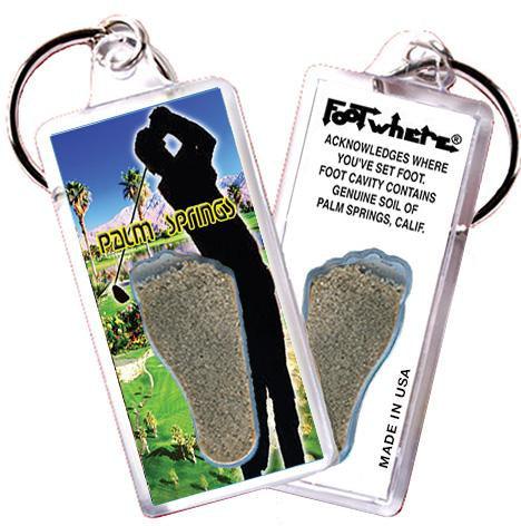 Palm Springs FootWhere® Souvenir Key Chain. Made in USA-FootWhere® Souvenirs