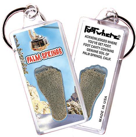 Palm Springs FootWhere® Souvenir Key Chain. Made in USA-FootWhere® Souvenirs