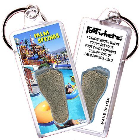 Palm Springs FootWhere® Souvenir Key Chain. Made in USA-FootWhere® Souvenirs