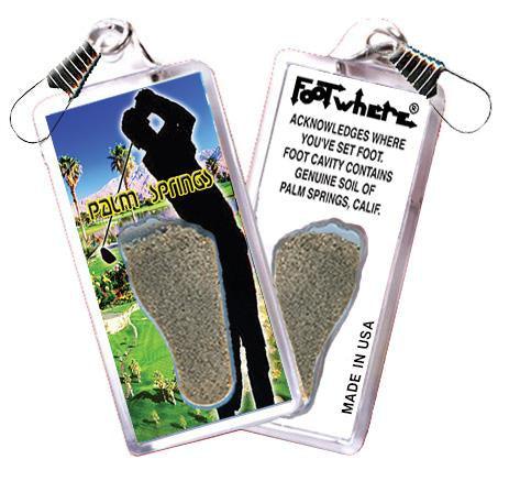Palm Springs FootWhere® Souvenir Zipper-Pull. Made in USA-FootWhere® Souvenirs